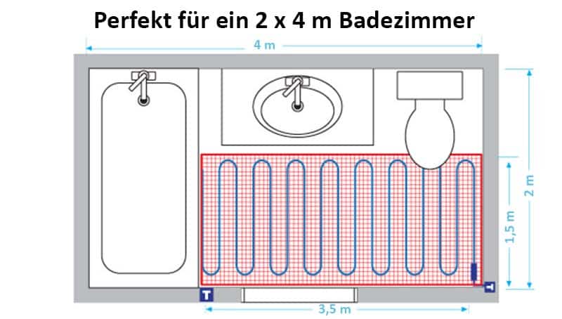 Technische Zeichnung Badezimmer